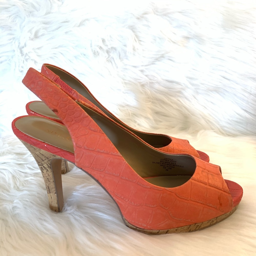 Nine and Co Salmon Slingback Heels